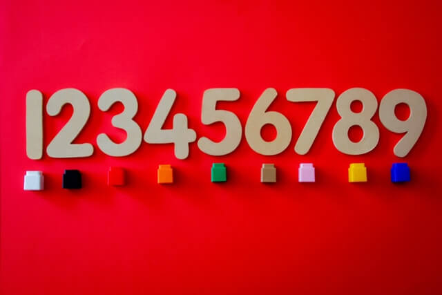 numbers one through nine