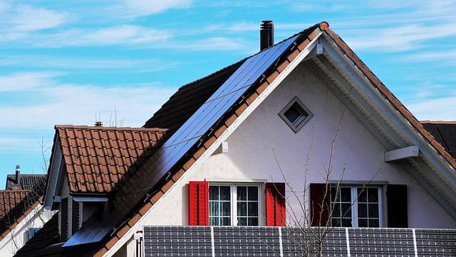 solar panels on house roof