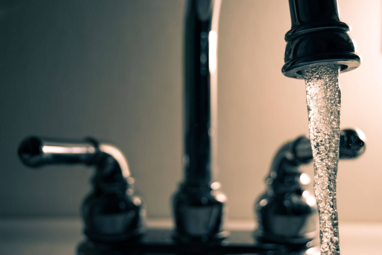 Water coming out of faucet