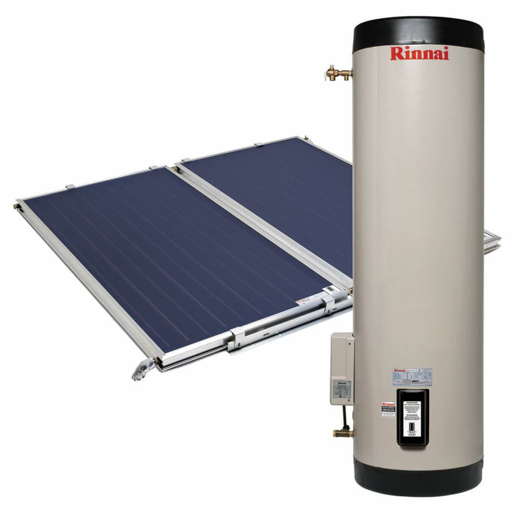 Rinnai solar hot water panels and storage tank