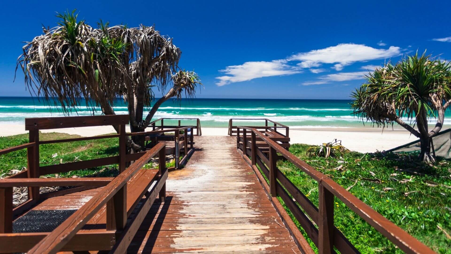 gold coast beach with eroded sidewalk
