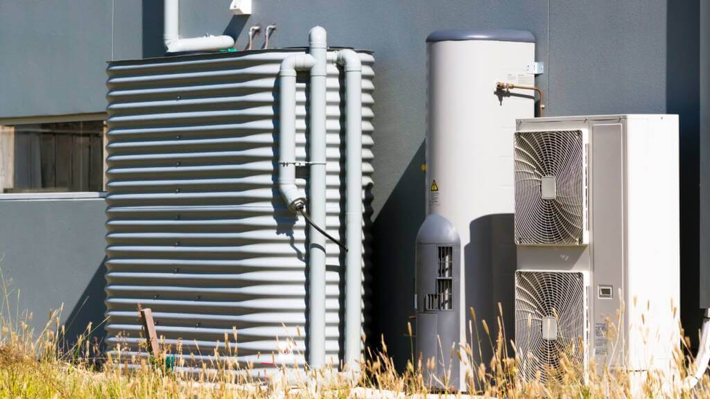 hot water system outside business