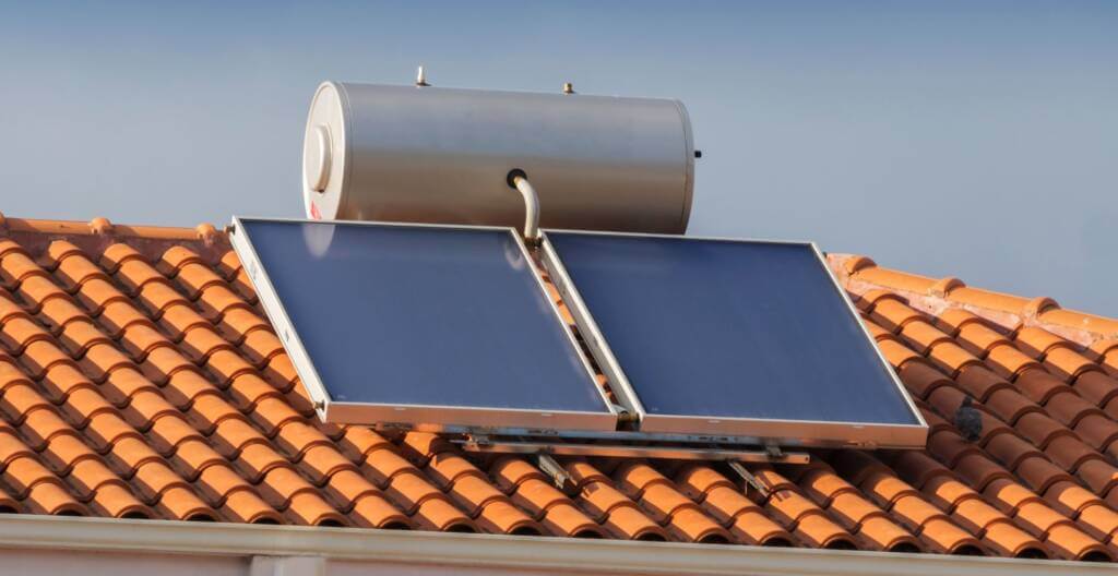 solar hot water on roof