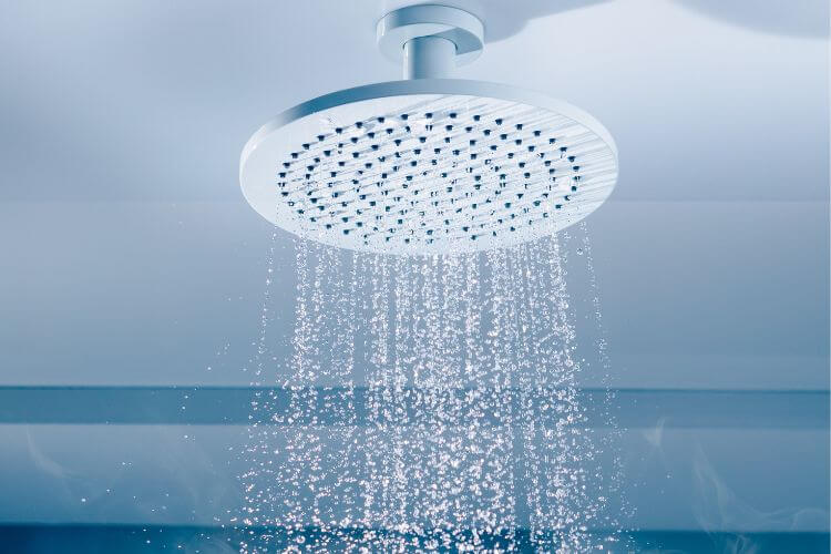 shower head with running water