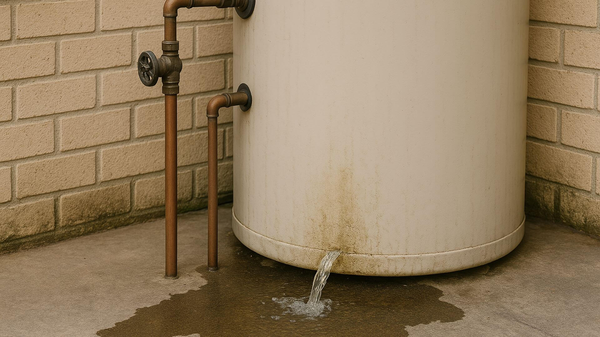 broken hot water tank