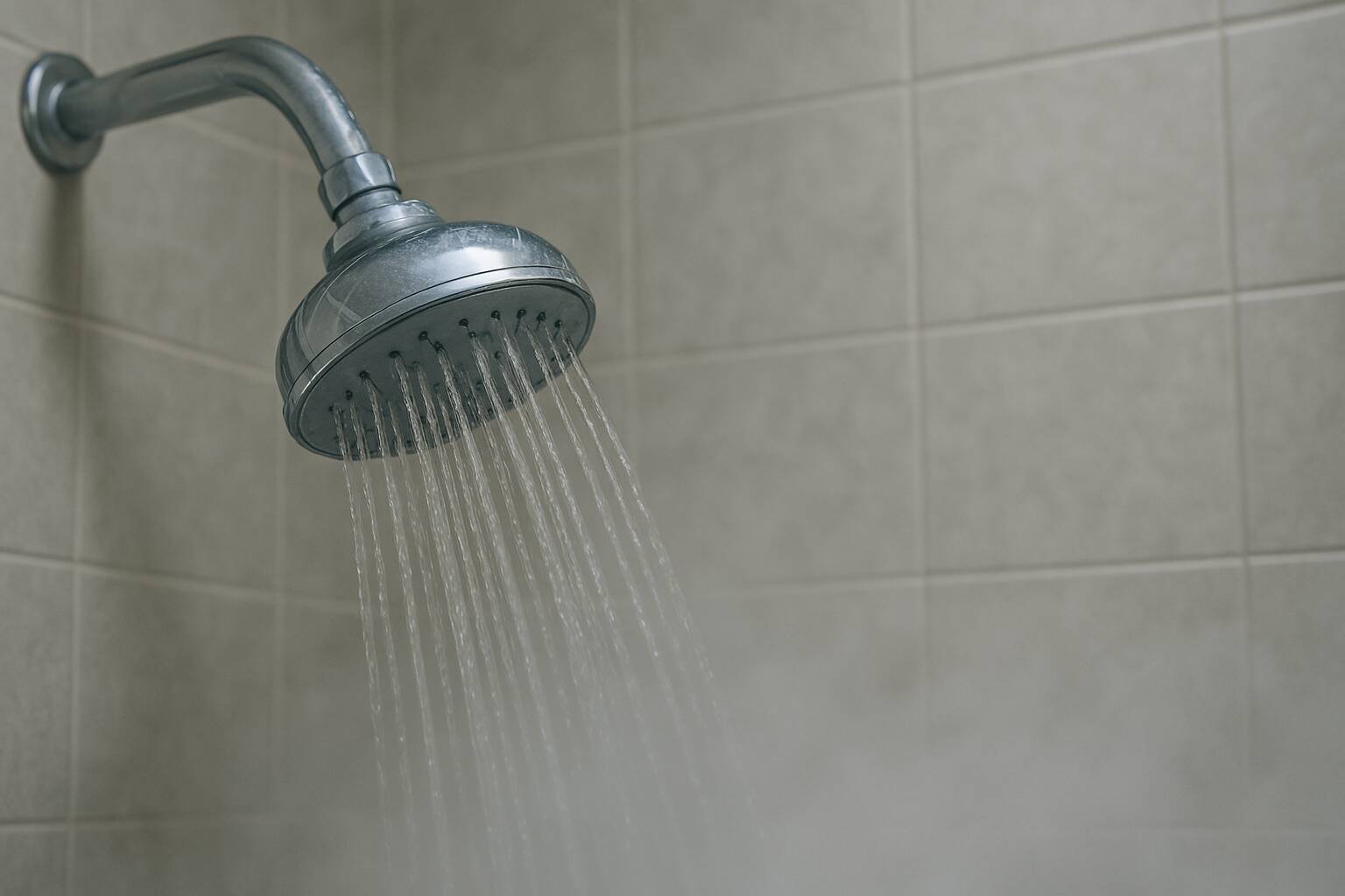 hot water coming from shower