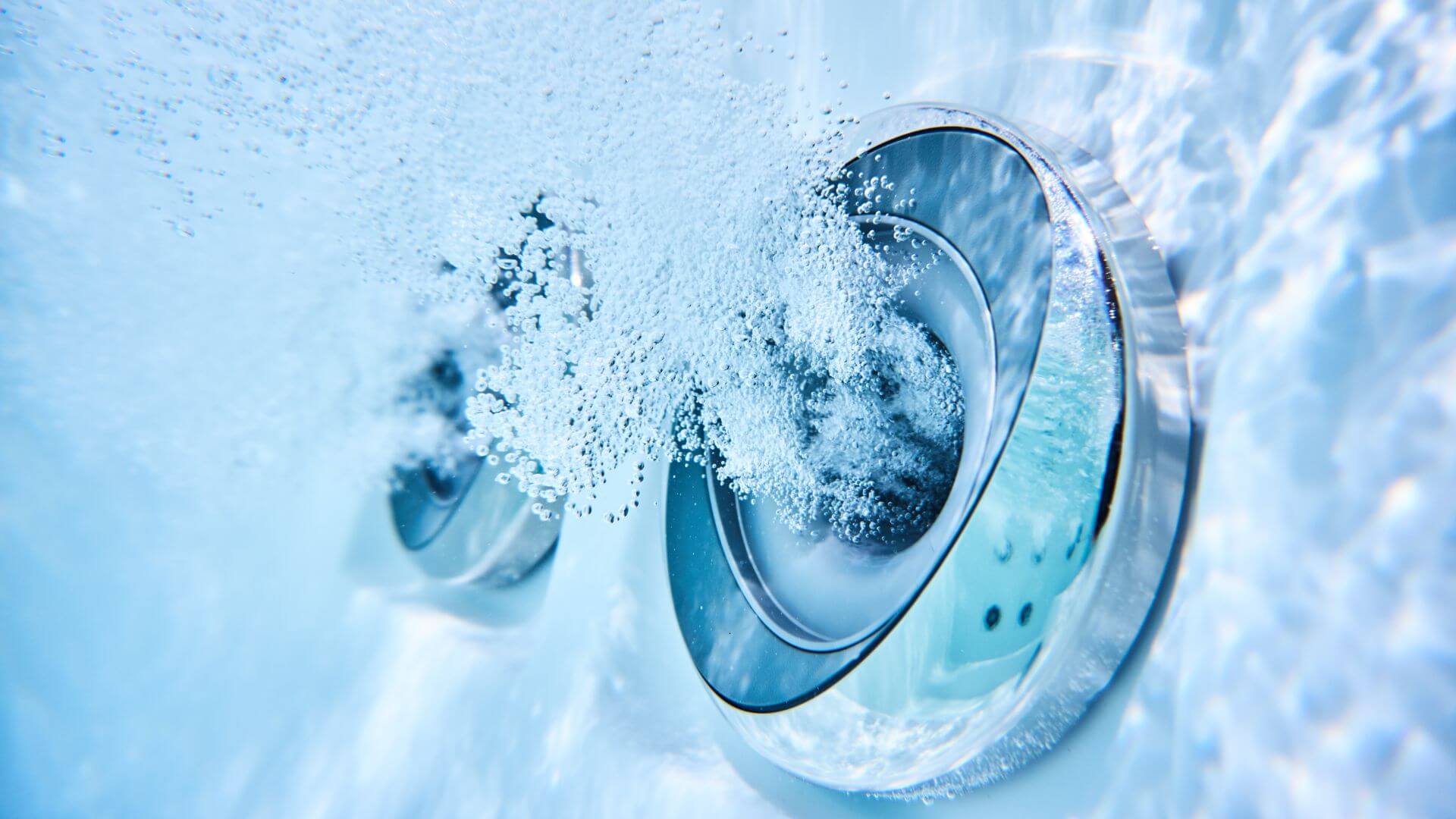 instant hot water coming from the hot tub nozzle